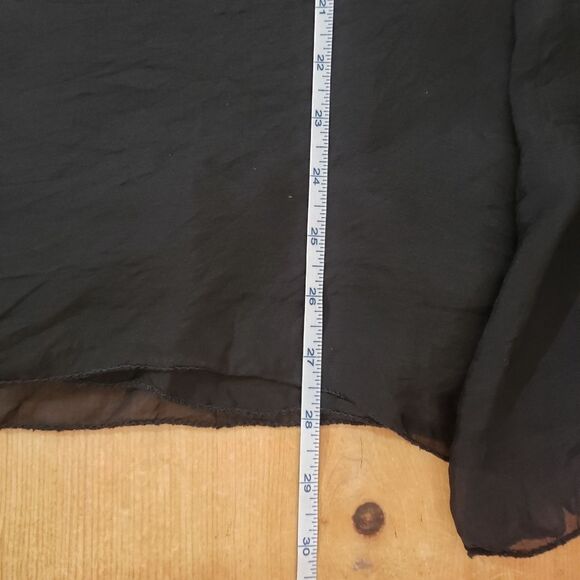 🦋3/$20 AMO Large Black Long Sleeve Scoop Neck Layered Ruffles Blouse Top - Picture 13 of 14